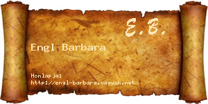Engl Barbara névjegykártya